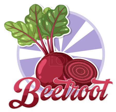 Téléchargez les illustrations : Beetroot banner in cartoon style illustration - en licence libre de droit