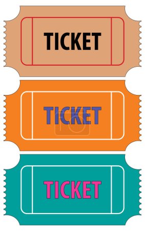 Téléchargez les illustrations : Different of ticket stub set illustration - en licence libre de droit
