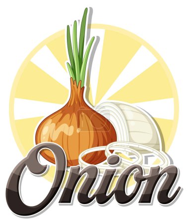Illustration for Onion logo cartoon isolated illustration - Royalty Free Image