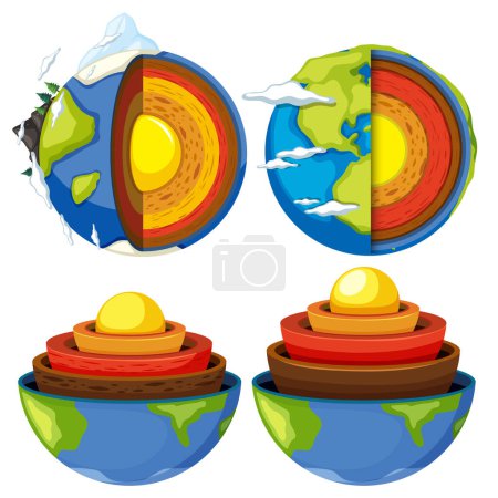 Ilustración de Ilustración del concepto de capas de la tierra - Imagen libre de derechos