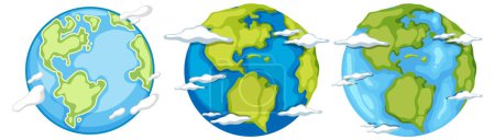 Illustration for Earth globe planets collection illustration - Royalty Free Image