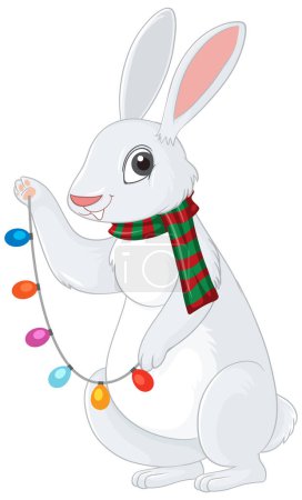 Illustration for A rabbit holding light bulb illustration - Royalty Free Image