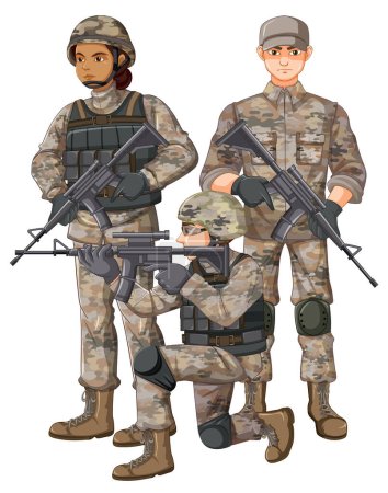 Illustration for Soldier cartoon character isolated illustration - Royalty Free Image