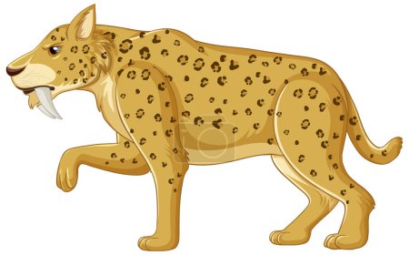 Téléchargez les illustrations : Illustration vectorielle de chat à dents Saber - en licence libre de droit