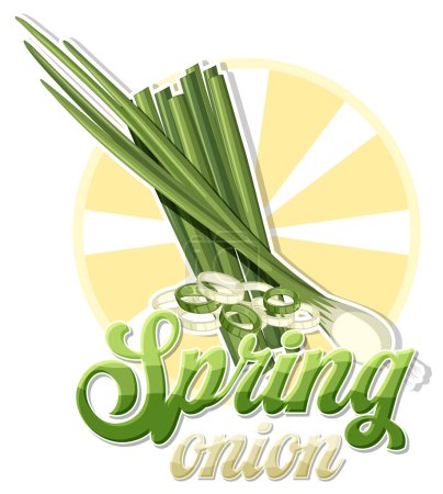 Ilustración de Ilustración del icono de la cebolla de primavera - Imagen libre de derechos