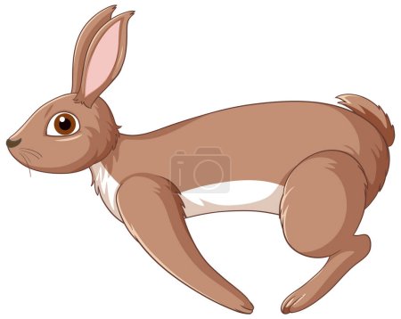 Illustration for Cute brown rabbit cartoon character illustration - Royalty Free Image