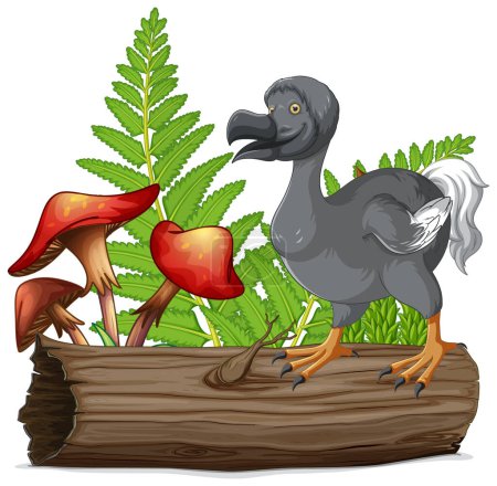 Téléchargez les illustrations : Dodo bird extinction animal cartoon character illustration - en licence libre de droit