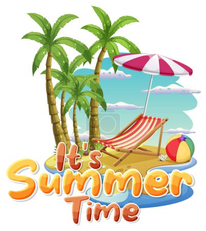 Illustration for Its summer time logo template illustration - Royalty Free Image