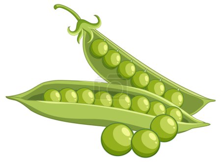 Ilustración de Isolated green peas cartoon illustration - Imagen libre de derechos