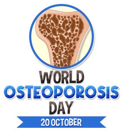 Téléchargez les illustrations : Journée mondiale de l'ostéoporose en octobre illustration - en licence libre de droit