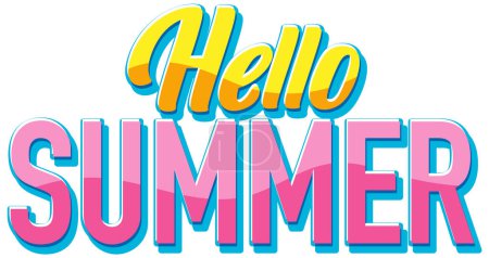 Ilustración de Hello summer text for banner or poster design illustration - Imagen libre de derechos