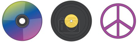 Ilustración de Grabación fonográfica o ilustración de conjuntos de discos de vinilo - Imagen libre de derechos