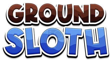 Illustration for Ground sloth text logo illustration - Royalty Free Image