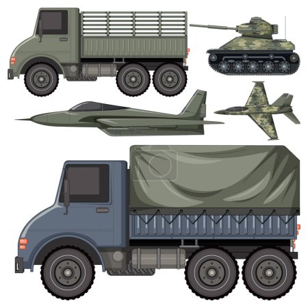 Téléchargez les illustrations : Illustration des véhicules militaires - en licence libre de droit