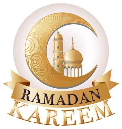 Illustration for Ramadan Kareem Poster with Traditional Islamic Elements illustration - Royalty Free Image