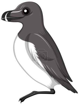 Téléchargez les illustrations : Oiseau pingouin isolé sur fond blanc illustration - en licence libre de droit