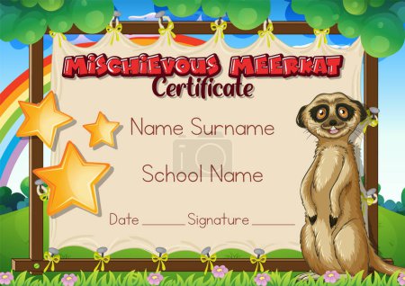 Illustration for Certificate for kids template with customizable design with playful fonts illustration - Royalty Free Image