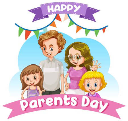 Illustration for Happy parents day banner illustration - Royalty Free Image