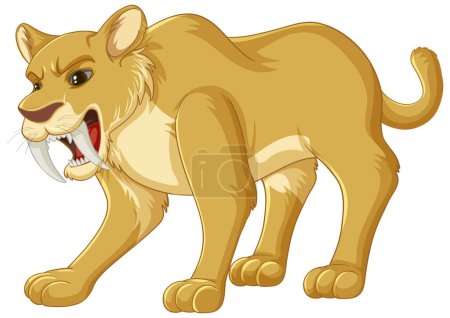Illustration for Saber Toothed cat vector illustration - Royalty Free Image