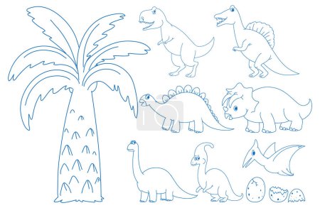 Illustration for Simple doodle children drawing dinosaur illustration - Royalty Free Image