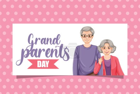Téléchargez les illustrations : Bonne journée des grands-parents avec illustration de fond - en licence libre de droit