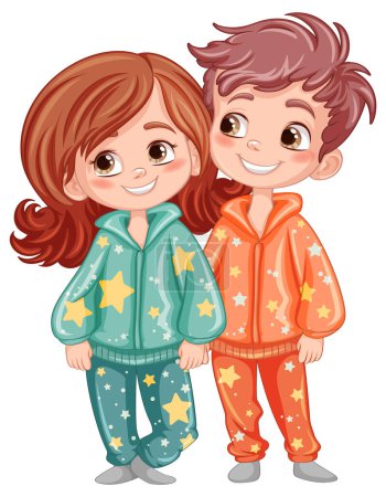 Illustration for Cute cartoon character in pajamas illustration - Royalty Free Image