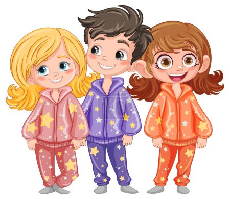 Ilustración de Lindo personaje de dibujos animados en la ilustración de pijamas - Imagen libre de derechos