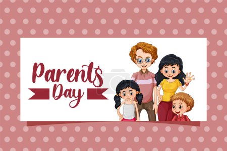 Téléchargez les illustrations : Joyeuse fête des parents avec illustration de fond - en licence libre de droit