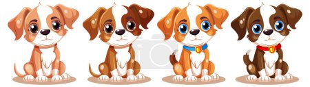 Illustration for Set of cute dog cartoon illustration - Royalty Free Image