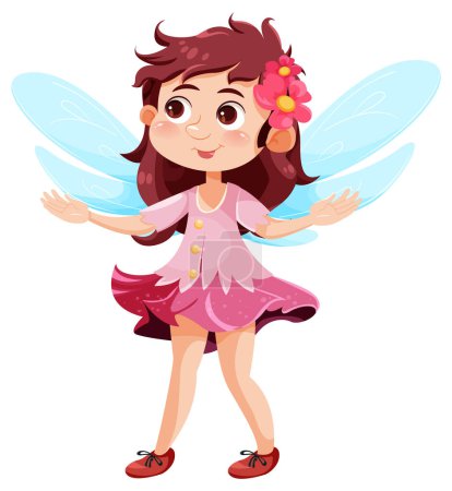 Illustration for Beautiful fairy cartoon character illustration - Royalty Free Image
