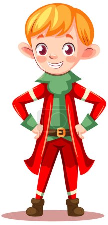 Ilustración de Adorable Navidad Elf Dibujos Animados Personaje ilustración - Imagen libre de derechos