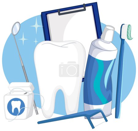 Illustration for Dental Elements Vector Set illustration - Royalty Free Image