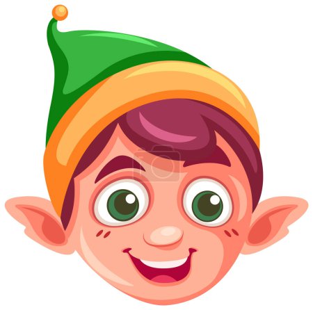 Ilustración de Cara de elfo lindo Caricatura Personaje ilustración - Imagen libre de derechos