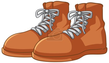 Illustration for A pair of brown leather shoes illustration - Royalty Free Image