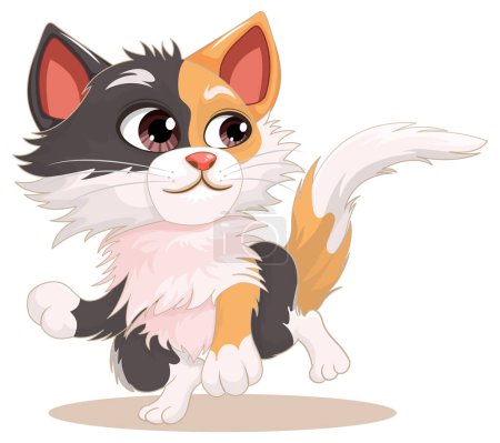 Téléchargez les illustrations : Mignon dessin animé chat illustration isolée - en licence libre de droit