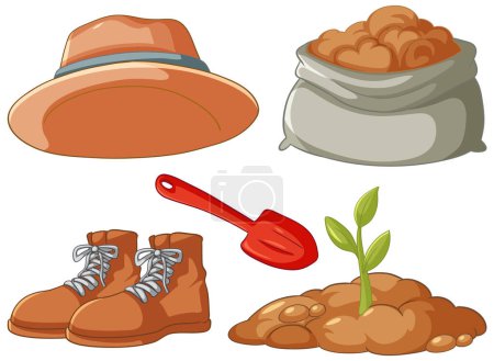 Illustration for Set of planting element illustration - Royalty Free Image