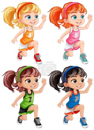 Illustration for Girl Wearing Basketball Outfit illustration - Royalty Free Image