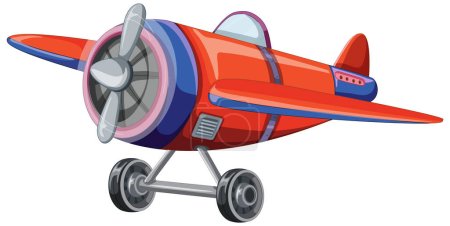 Téléchargez les illustrations : Illustration de dessin animé d'avion à réaction isolé - en licence libre de droit