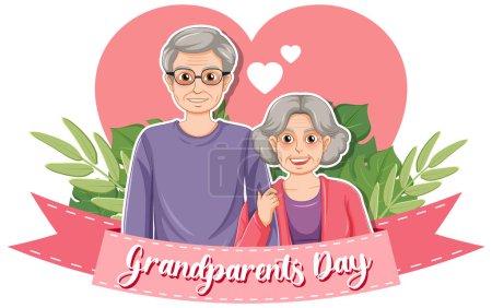 Illustration for Happy grandparent day banner illustration - Royalty Free Image