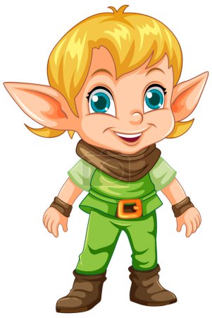 Illustration for Boy Christmas Elf Character illustration - Royalty Free Image