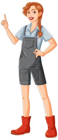 Illustration for Gardener Woman Standing Proudly Character illustration - Royalty Free Image