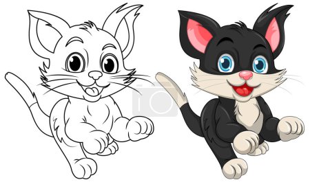 Téléchargez les illustrations : Coloriage de griffes de chat pour enfants illustration - en licence libre de droit