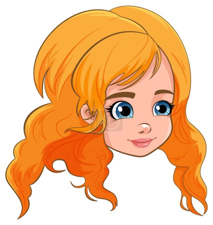 Illustration for Girl head cartoon isolated illustration - Royalty Free Image