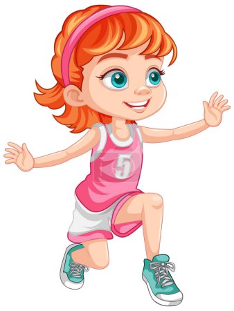 Illustration for Girl Wearing Basketball Outfit illustration - Royalty Free Image