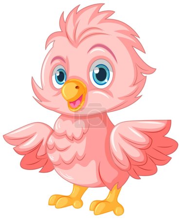 Illustration for Pink baby chick cartoon character illustration - Royalty Free Image