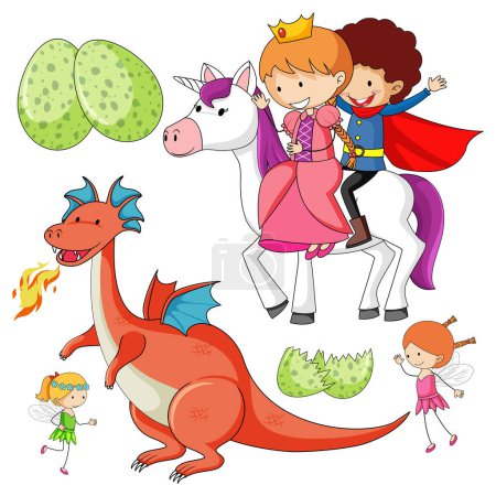 Illustration for Fairy Tale Cartoon Characters illustration - Royalty Free Image