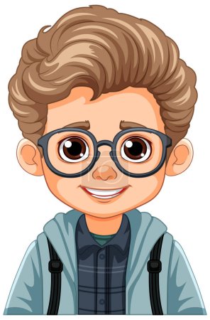 Illustration for Boy Head with Brown Hair and Brown Eyes illustration - Royalty Free Image