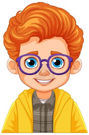 Illustration for Portrait of a Boy with Orange Hair and Blue Eyes illustration - Royalty Free Image