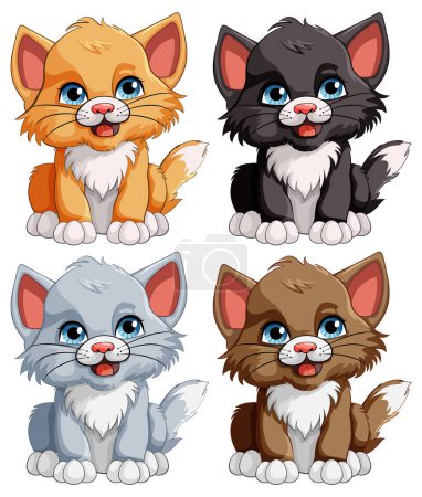 Collection of Cute Baby Tiger Cartoon Characters illustration