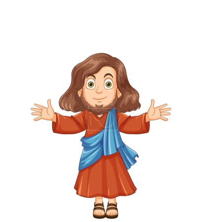 Téléchargez les illustrations : Illustration de personnage de dessin animé Jésus Christ - en licence libre de droit